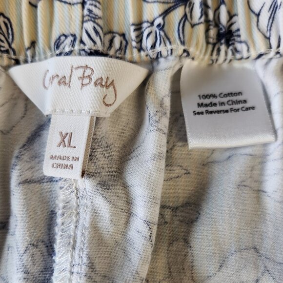 Coral Bay Shorts Sz XL Floral Elastic Waist 8.5" Inseam Tropical Summer Spring - Picture 5 of 6